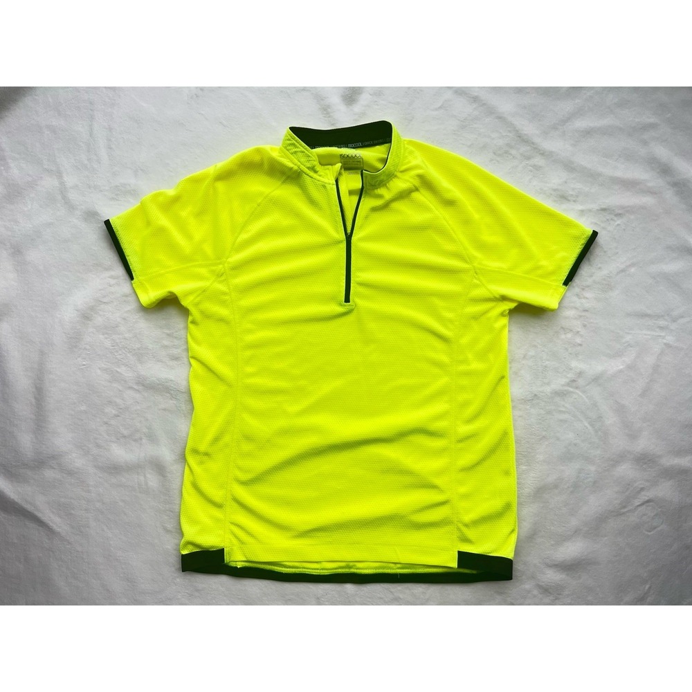 Mountain Warehouse 1/4 Zip Running Shirt Mens Highlighter‎ Yellow Cycling Size L